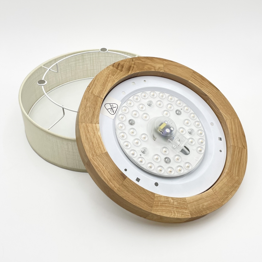 Lámpara de techo LED BELLADONNA LED/20W/230V 30 cm color crema/roble