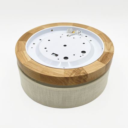 Lámpara de techo LED BELLADONNA LED/20W/230V 30 cm color crema/roble