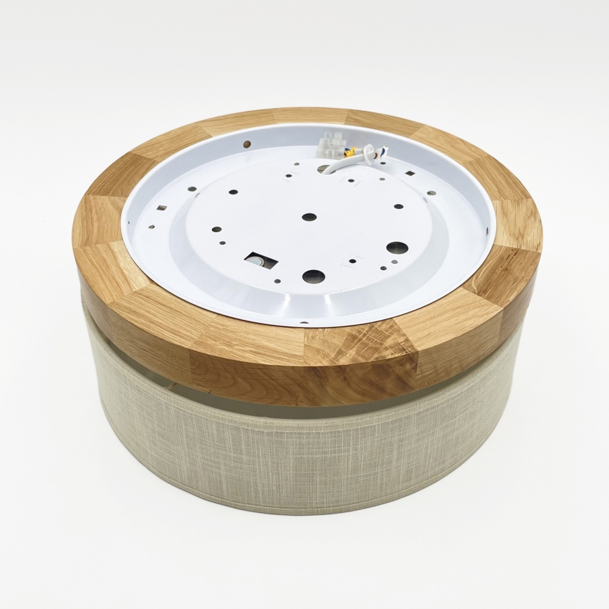 Lámpara de techo LED BELLADONNA LED/20W/230V 30 cm color crema/roble