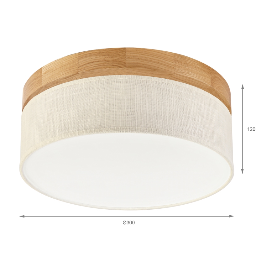 Lámpara de techo LED BELLADONNA LED/20W/230V 30 cm color crema/roble