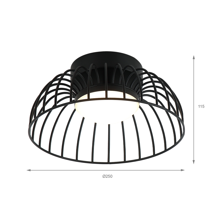Lámpara de techo LED BETSY LED/12W/230V Ø 25 cm negra