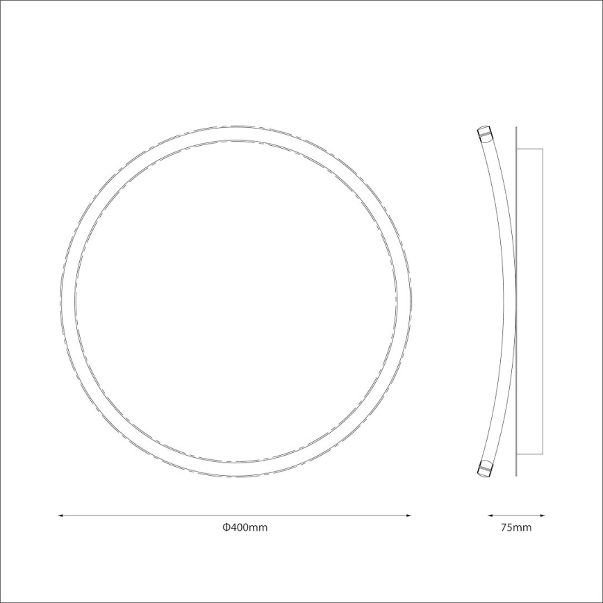 Lámpara de techo LED CALI LED/30W/230V, diámetro 40 cm, negra