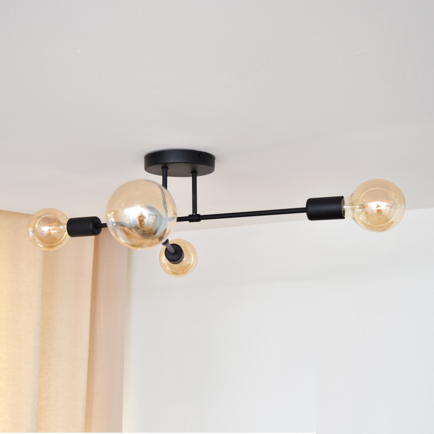 Lámpara de techo LED CAMBRIDGE 4xE27/8W/230V negro