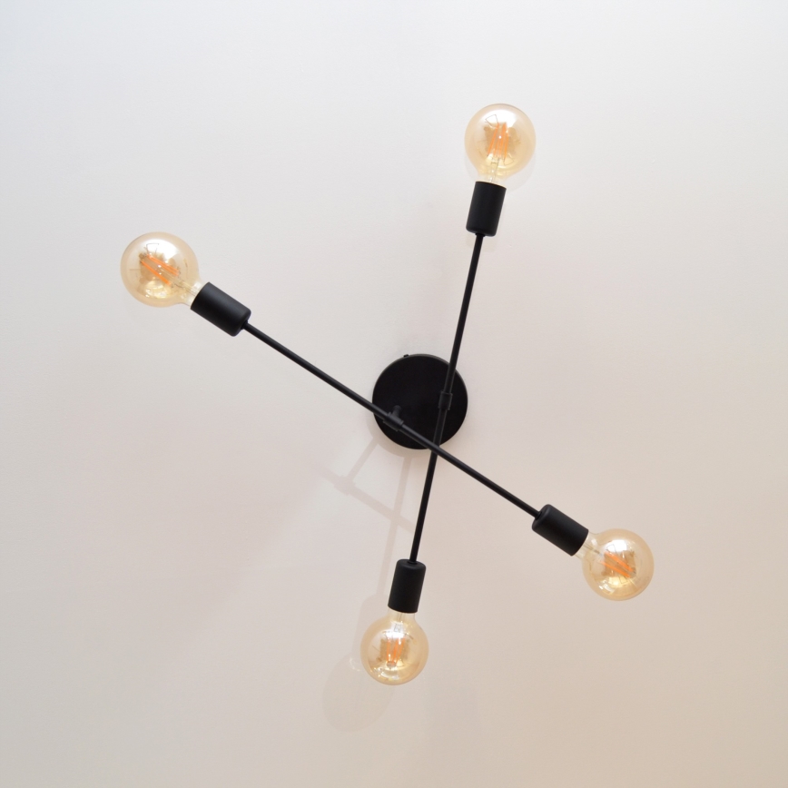 Lámpara de techo LED CAMBRIDGE 4xE27/8W/230V negro
