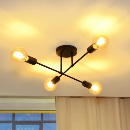 Lámpara de techo LED CAMBRIDGE 4xE27/8W/230V negro