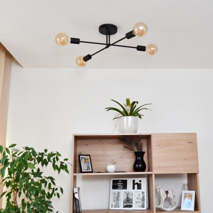 Lámpara de techo LED CAMBRIDGE 4xE27/8W/230V negro