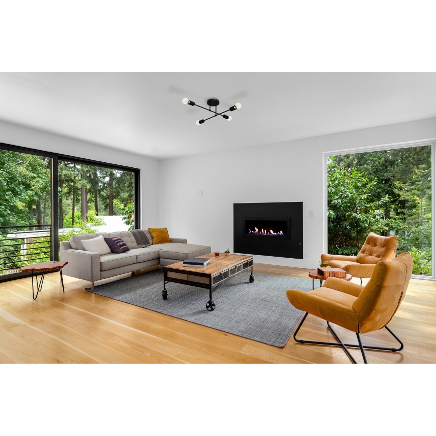 Lámpara de techo LED CAMBRIDGE 4xE27/8W/230V negro