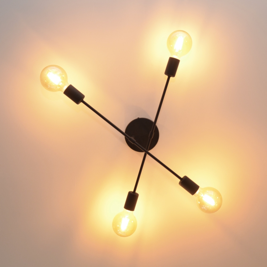Lámpara de techo LED CAMBRIDGE 4xE27/8W/230V negro
