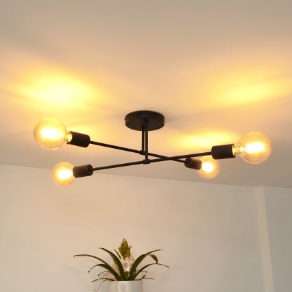 Lámpara de techo LED CAMBRIDGE 4xE27/8W/230V negro
