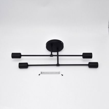 Lámpara de techo LED CAMBRIDGE 4xE27/8W/230V negro