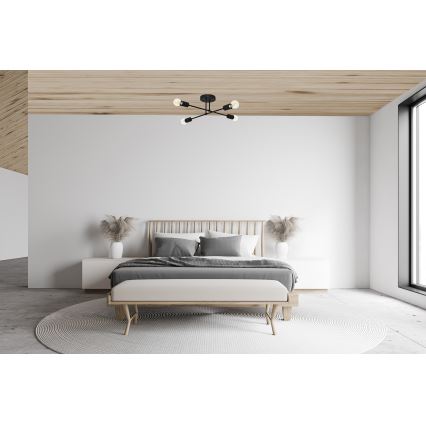 Lámpara de techo LED CAMBRIDGE 4xE27/8W/230V negro