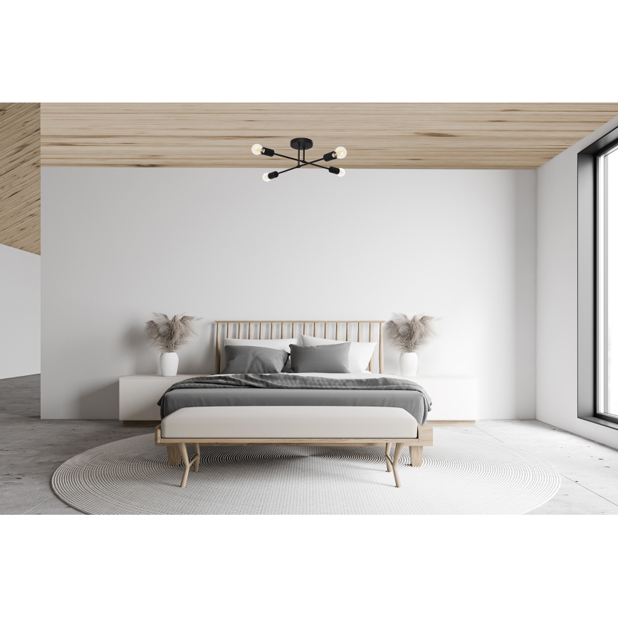 Lámpara de techo LED CAMBRIDGE 4xE27/8W/230V negro