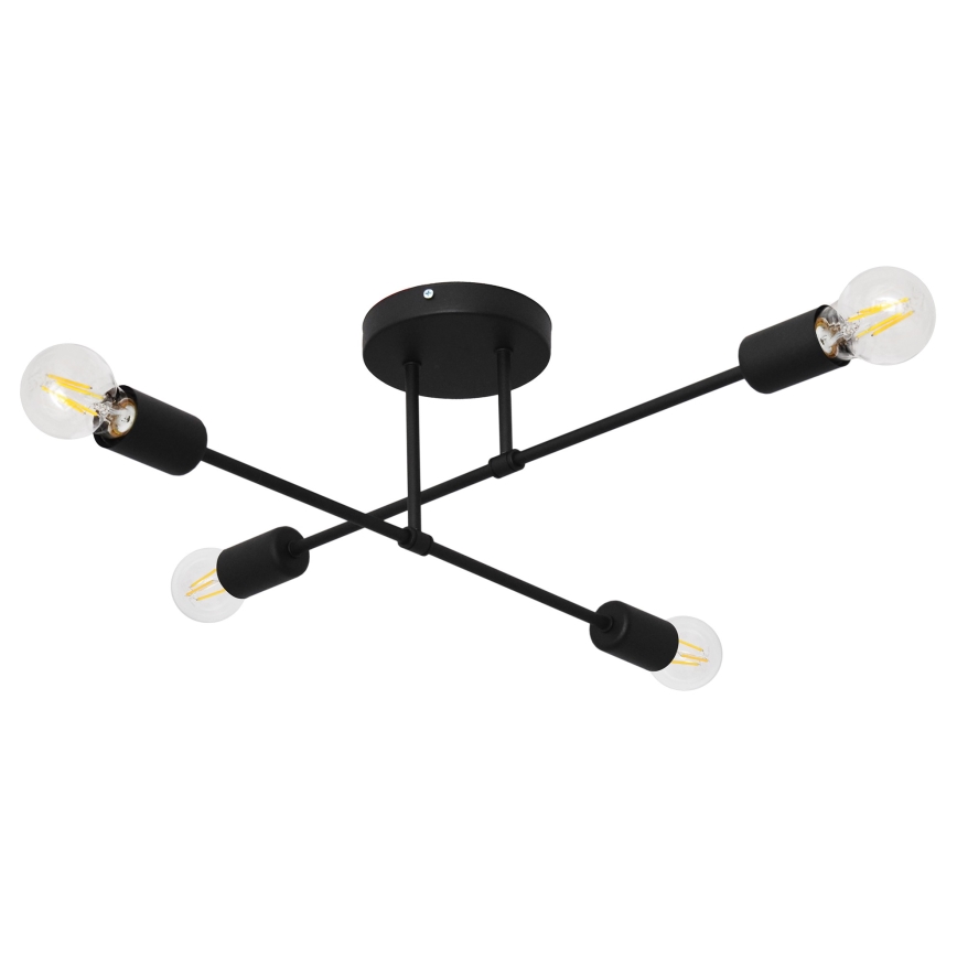 Lámpara de techo LED CAMBRIDGE 4xE27/8W/230V negro