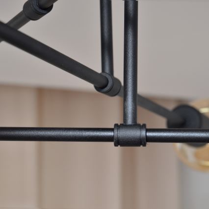 Lámpara de techo LED CAMBRIDGE 6xE27/8W/230V negro