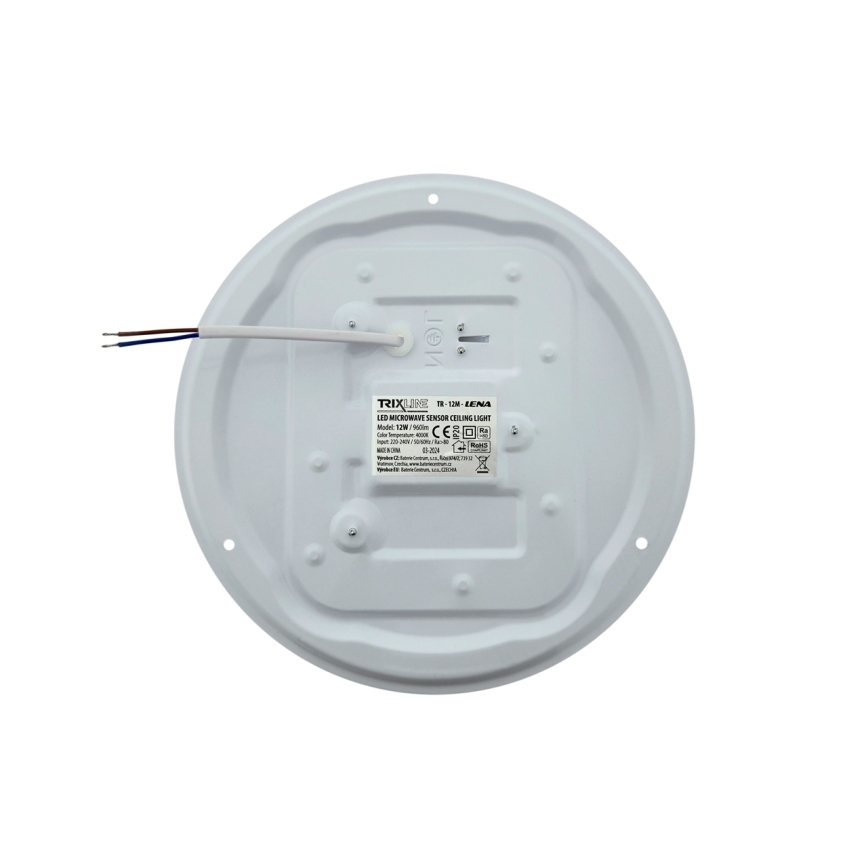 Lámpara de techo LED con sensor de movimiento LENA LED/12W/230V Ø 25,7 cm blanco