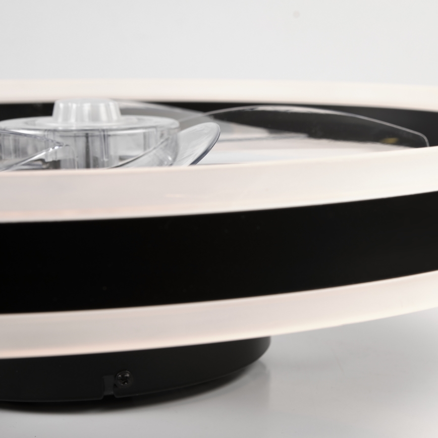 Lámpara de techo LED regulable con ventilador APOLLO LED/38W/230V negra + mando a distancia