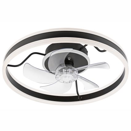 Lámpara de techo LED regulable con ventilador APOLLO LED/38W/230V negra + mando a distancia