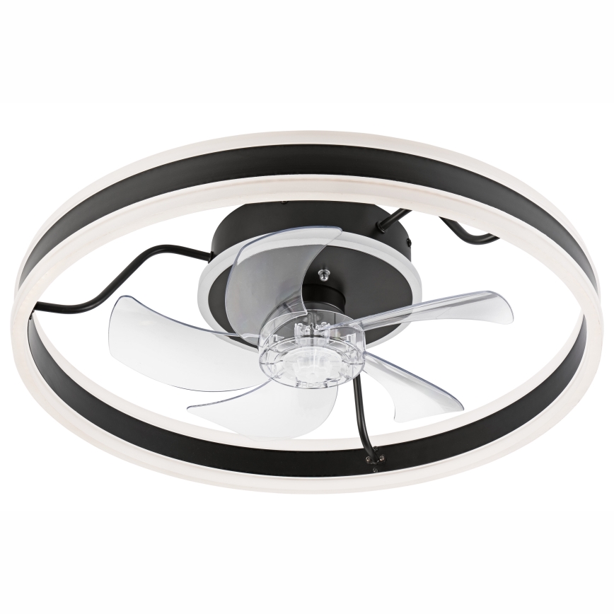 Lámpara de techo LED regulable con ventilador APOLLO LED/38W/230V negra + mando a distancia