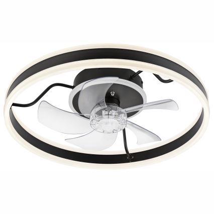 Lámpara de techo LED regulable con ventilador APOLLO LED/38W/230V negra + mando a distancia