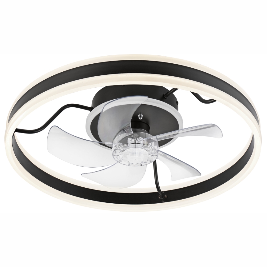 Lámpara de techo LED regulable con ventilador APOLLO LED/38W/230V negra + mando a distancia