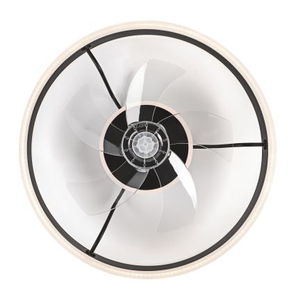 Lámpara de techo LED regulable con ventilador APOLLO LED/38W/230V negra + mando a distancia
