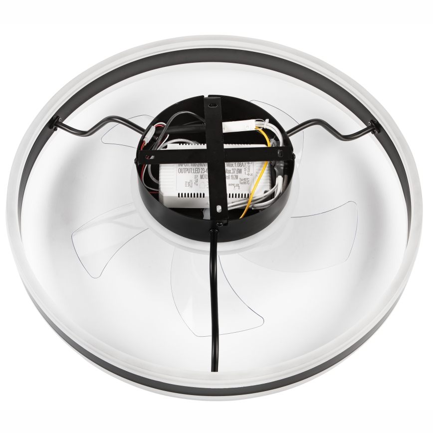 Lámpara de techo LED regulable con ventilador APOLLO LED/38W/230V negra + mando a distancia