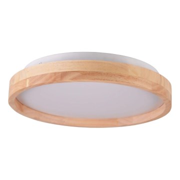Lámpara de techo LED de madera para baño, 12W/230V, Ø 27 cm, IP44, roble