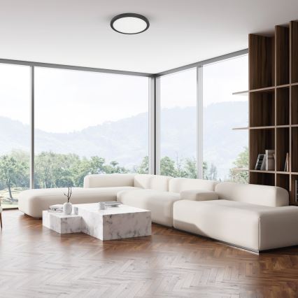 Lámpara de techo LED EVORA LED/24W/230V 3000/4000/6000K Ø 30 cm negra