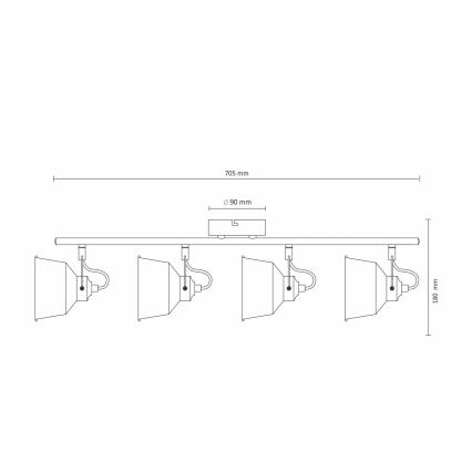 Lámpara de techo LED fija 4xE14/8W/230V