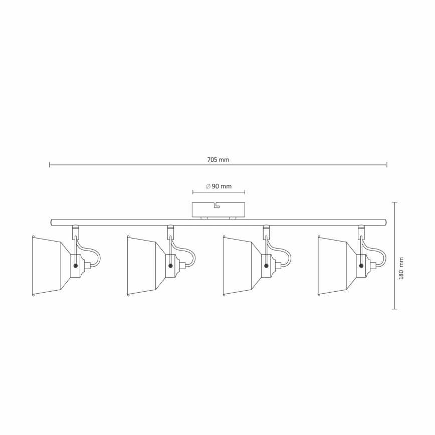 Lámpara de techo LED fija 4xE14/8W/230V