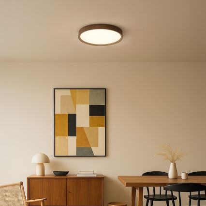 Lámpara de techo LED FOREST LED/24W/230V, Ø 39 cm, marrón