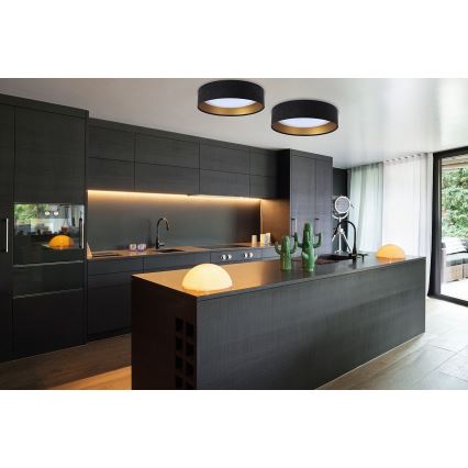 Lámpara de techo LED GALAXY LED/24W/230V Ø 44 cm negro/dorado