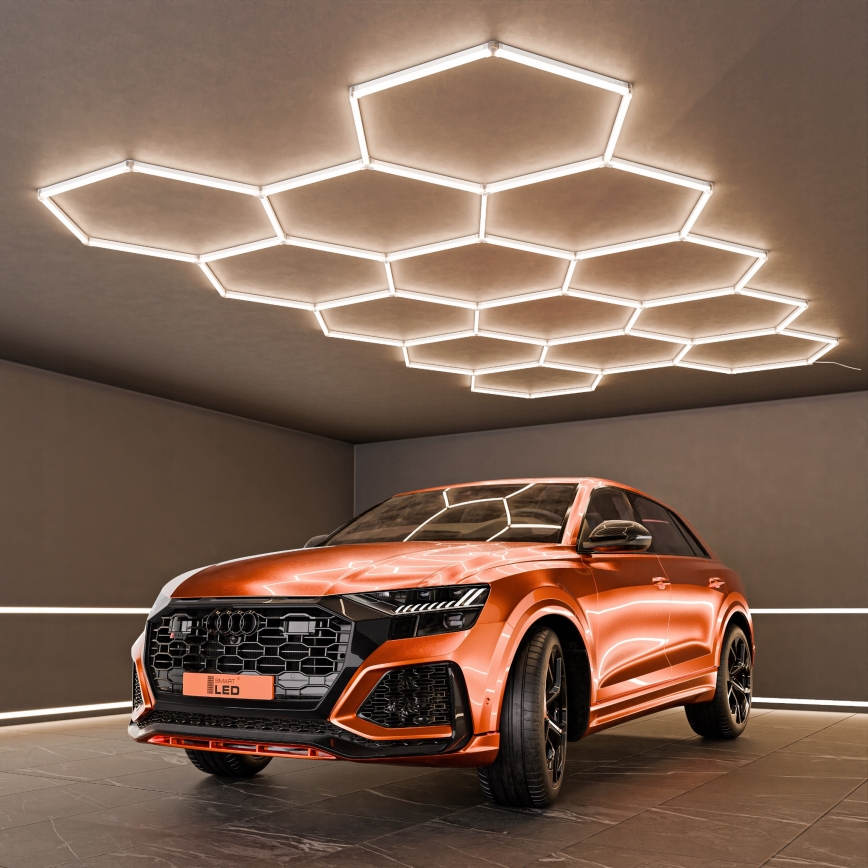 Lámpara de techo LED HEXAGON LED/456W/85-265V 4000K 522x298 cm CRI 90 IP54 blanco