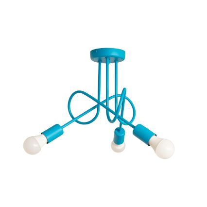 Lámpara de techo LED infantil OXFORD, de montaje en superficie, 3xE27/15W/230V, azul