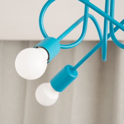 Lámpara de techo LED infantil OXFORD, de montaje en superficie, 3xE27/15W/230V, azul
