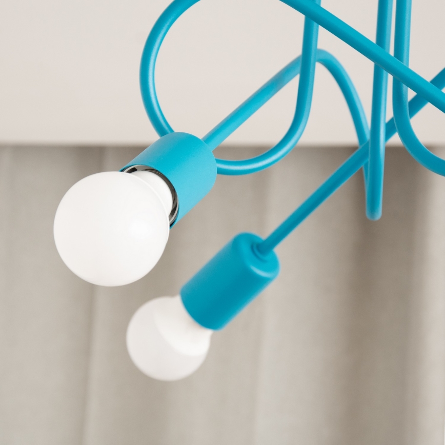 Lámpara de techo LED infantil OXFORD, de montaje en superficie, 3xE27/15W/230V, azul