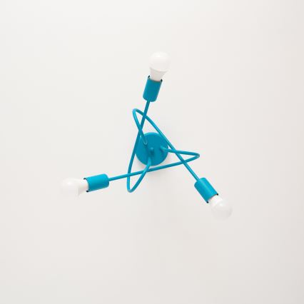 Lámpara de techo LED infantil OXFORD, de montaje en superficie, 3xE27/15W/230V, azul