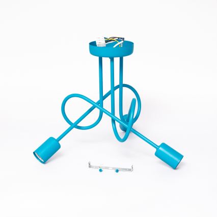 Lámpara de techo LED infantil OXFORD, de montaje en superficie, 3xE27/15W/230V, azul