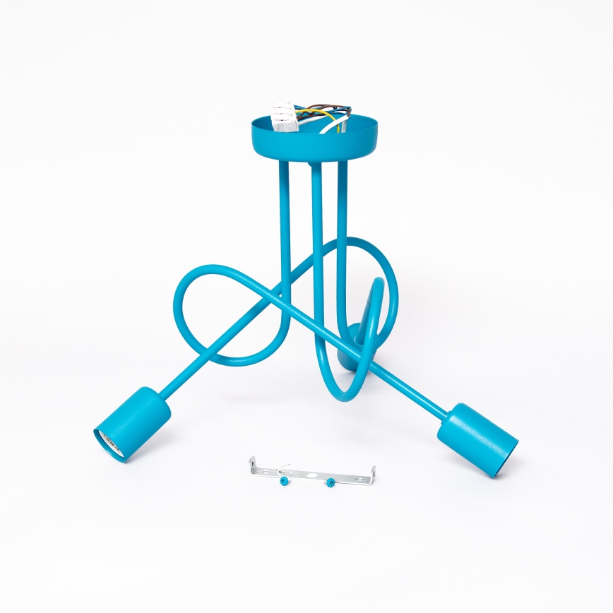 Lámpara de techo LED infantil OXFORD, de montaje en superficie, 3xE27/15W/230V, azul