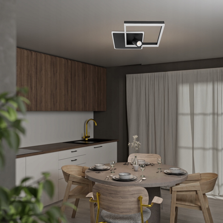 Lámpara de techo LED LED/38W/230V + 1xGU10/30W negra