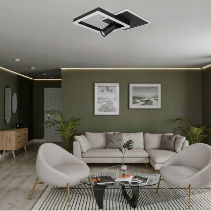 Lámpara de techo LED LED/38W/230V + 1xGU10/30W negra