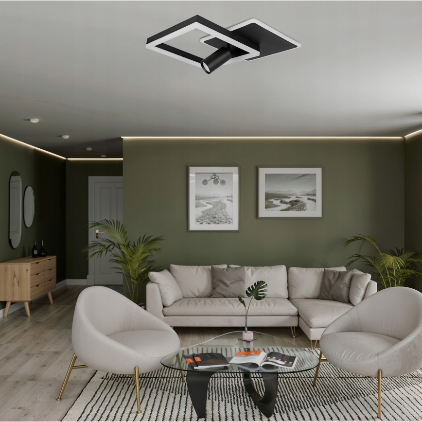 Lámpara de techo LED LED/38W/230V + 1xGU10/30W negra