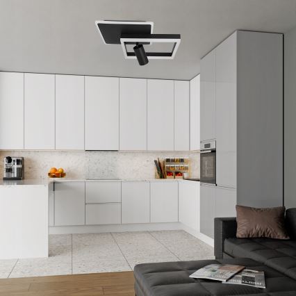 Lámpara de techo LED LED/38W/230V + 1xGU10/30W negra