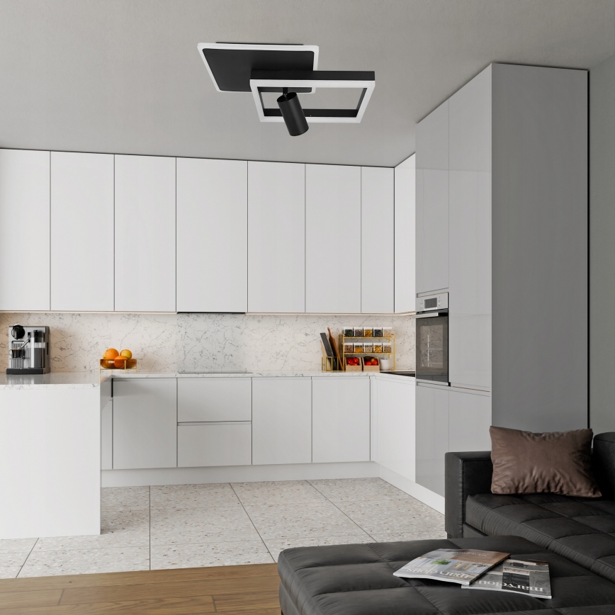 Lámpara de techo LED LED/38W/230V + 1xGU10/30W negra