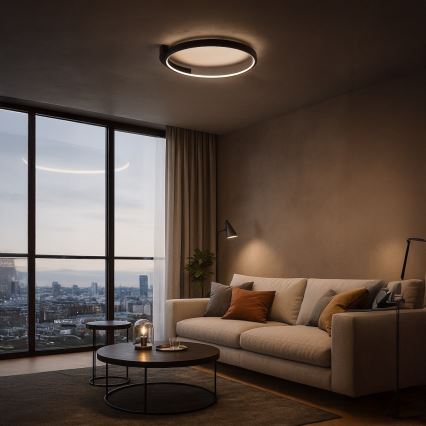 Lámpara de techo LED LUNA LED/18W/230V Ø 42,5 cm negra