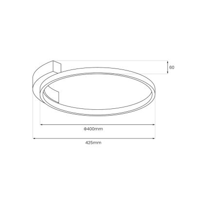 Lámpara de techo LED LUNA LED/18W/230V Ø 42,5 cm negra