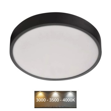 Lámpara de techo LED NEXXO LED/28,5W/230V 3000/3500/4000K Ø 30 cm negra
