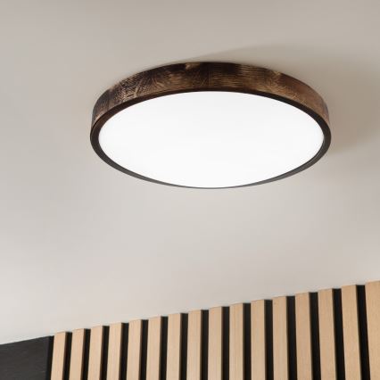 Lámpara de techo LED OAK SMOKY SLIM LED/36W/230V 4000K diámetro 47 cm roble/marrón oscuro