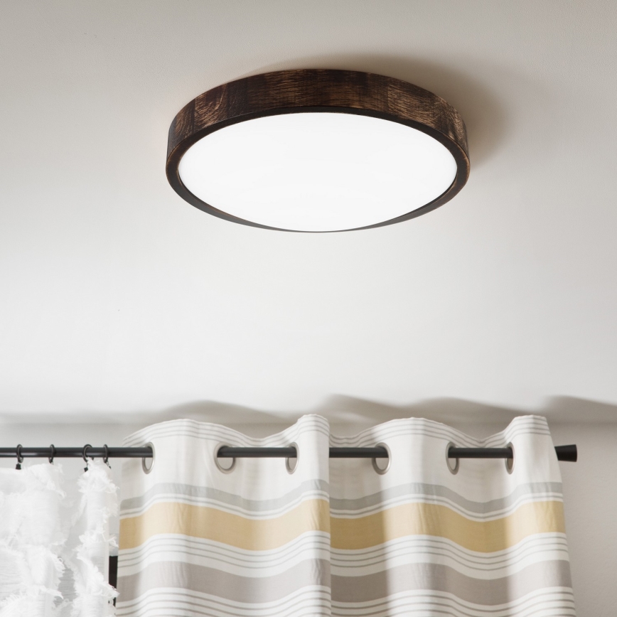 Lámpara de techo LED OAK SMOKY SLIM LED/36W/230V 4000K Ø 37 cm roble/marrón oscuro