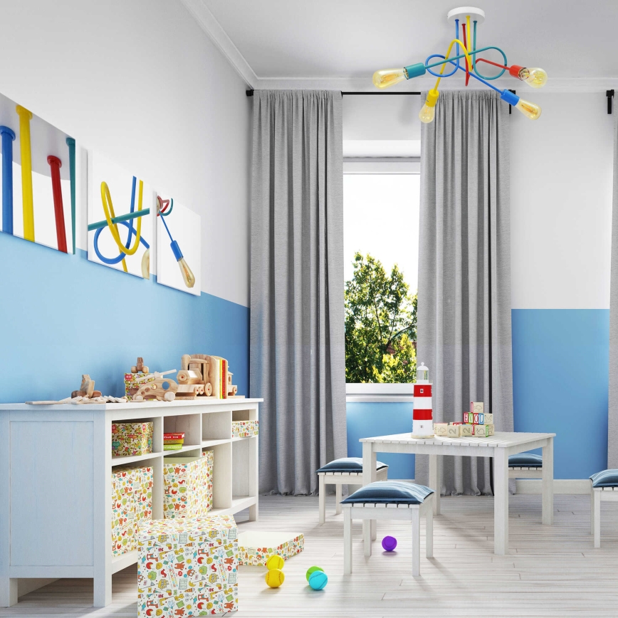 Lámpara de techo LED para niños OXFORD 4xE27/10W/230V